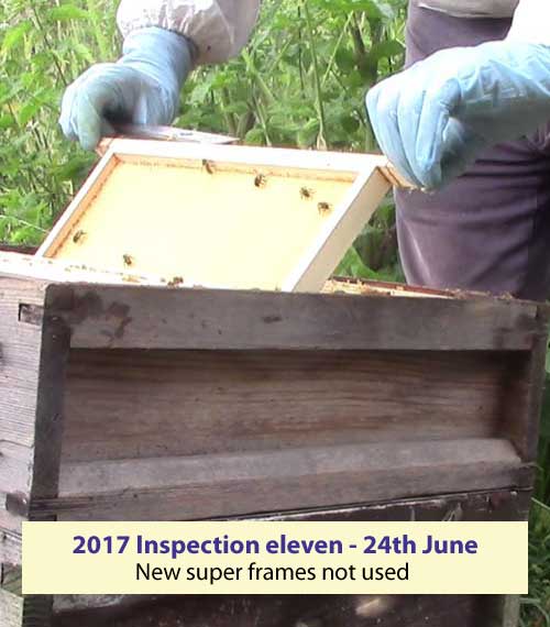 Inspection eleven supers not used